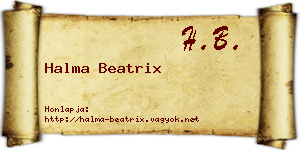 Halma Beatrix névjegykártya